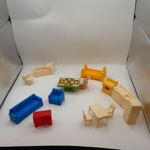 Vintage Plastic Doll House Play Furniture